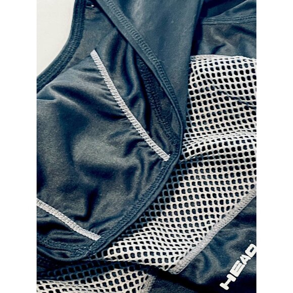 Head Women's Activewear Fitness Black Gray Net Workout Running Top Shirt Medium - Picture 11 of 12